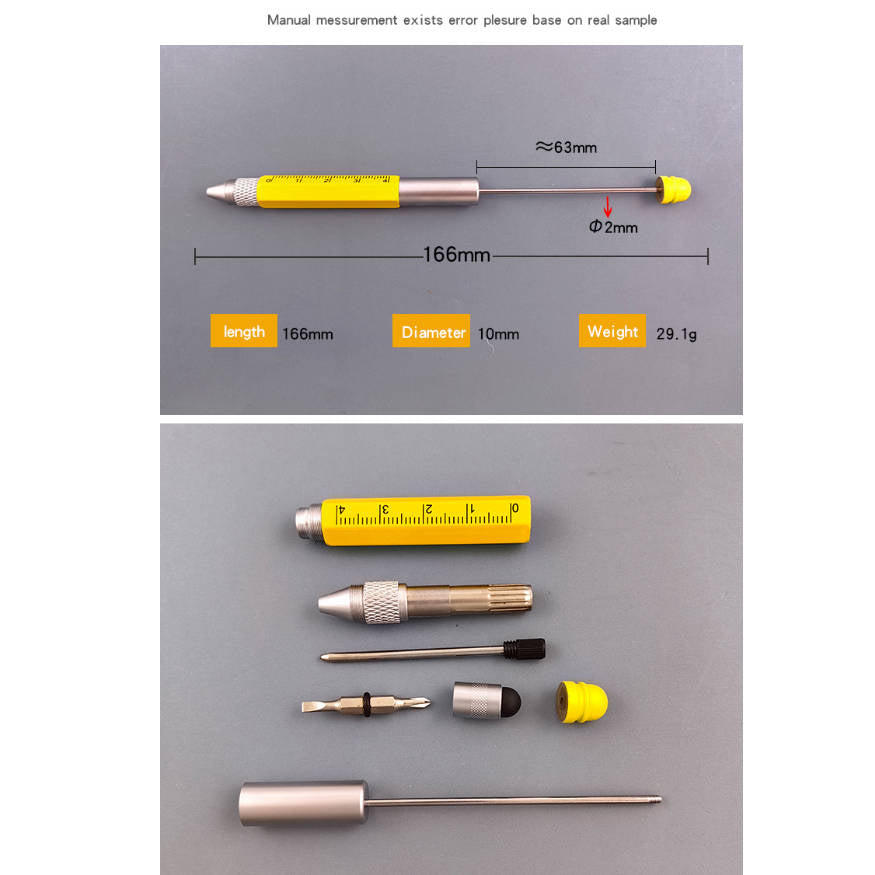 Wholesale Beadable Pens Writing Scale Touch Screwdriver Multifunctional Pen DIY Metal Pen