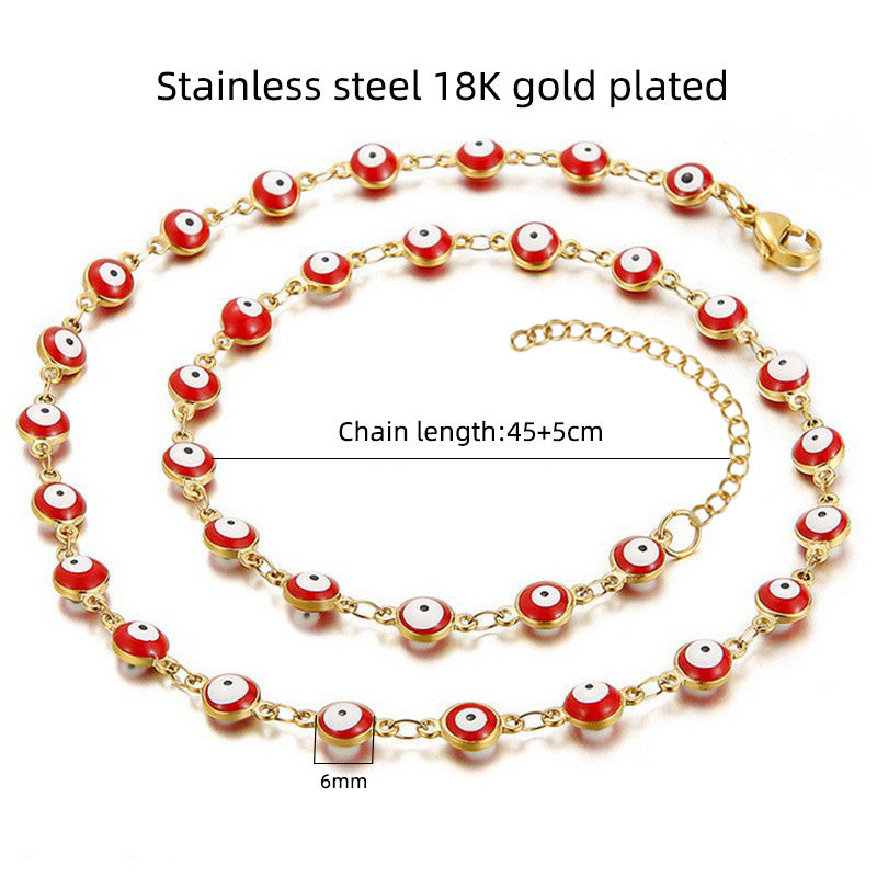 Wholesale 18K Stainless Steel Bohemian Color Block Necklace OLY-NE-ZY003