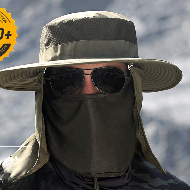 Wholesale Polyester Fiber UV Protection Bucket Hat Black Camouflage