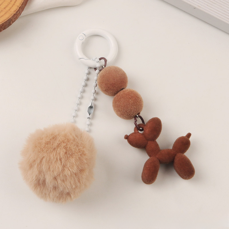 Resina al por mayor llavero de pelota de pelaje lindo cachorro