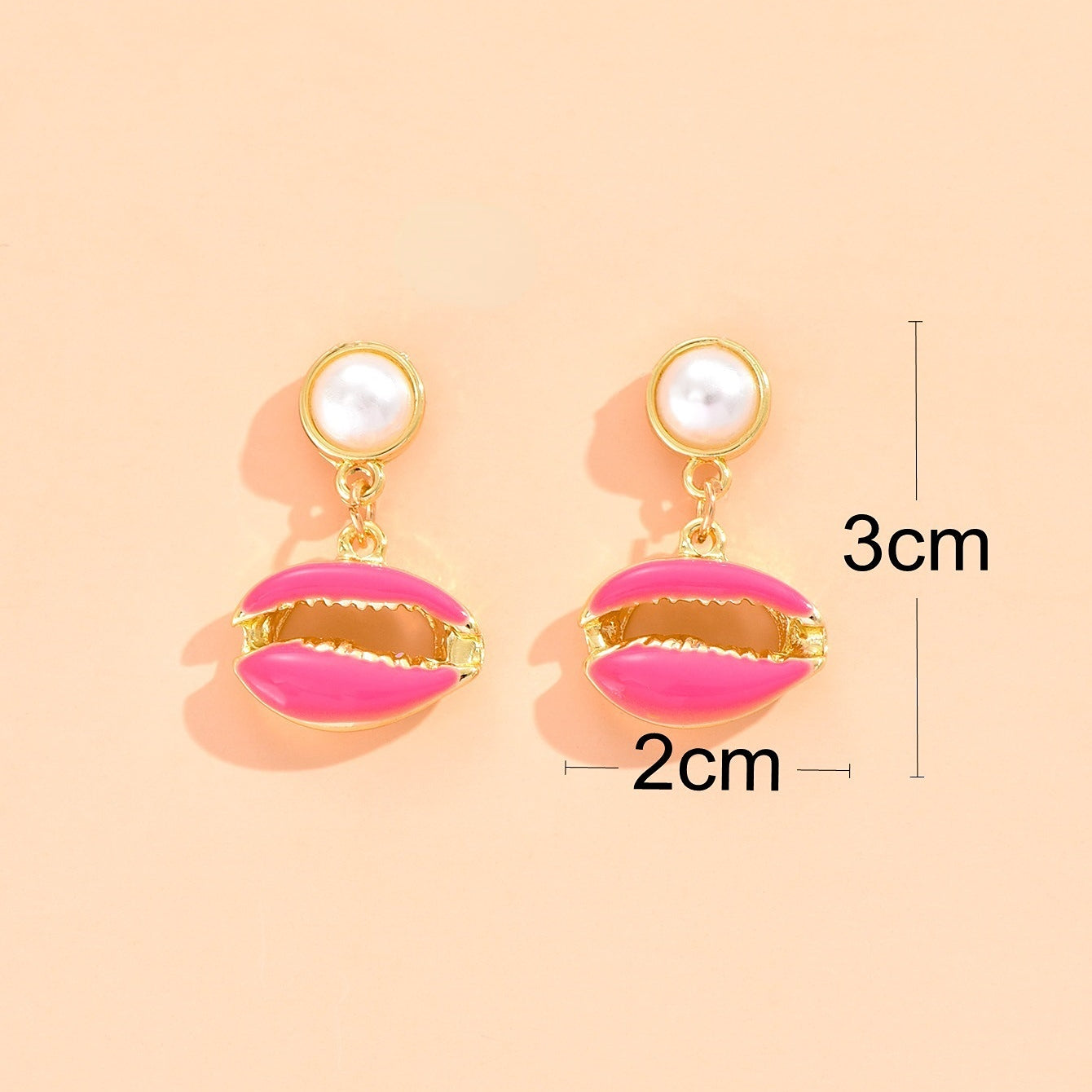 Wholesale Imitation Pearl Shell Metal Earrings