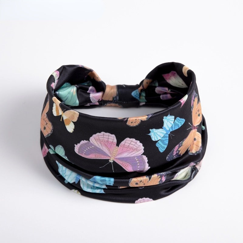 Wholesale 10PCS Butterfly Wide Brim Stretch Fabric Headband