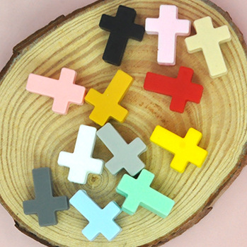 Wholesale 200pcs Silicone Macaron Cross Beads