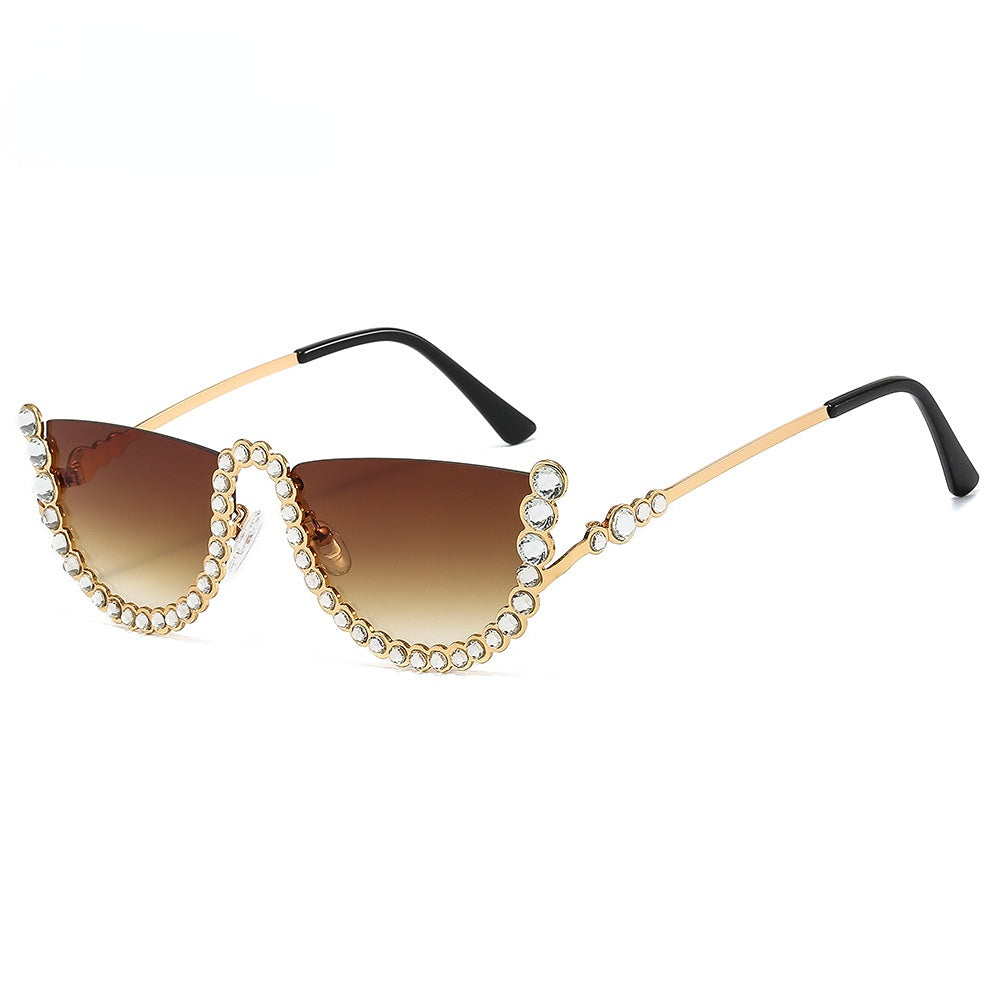 Wholesale Metal Half-frame PC Women's Sunglasses