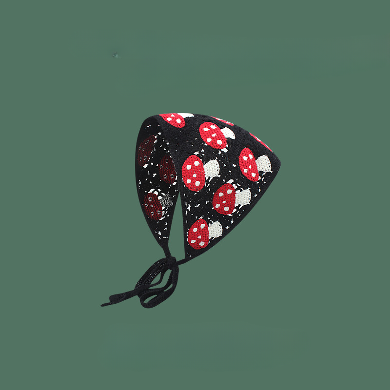 Algodón al por mayor de algodón pequeño champiñón de cerezo triangular hueco bufanda