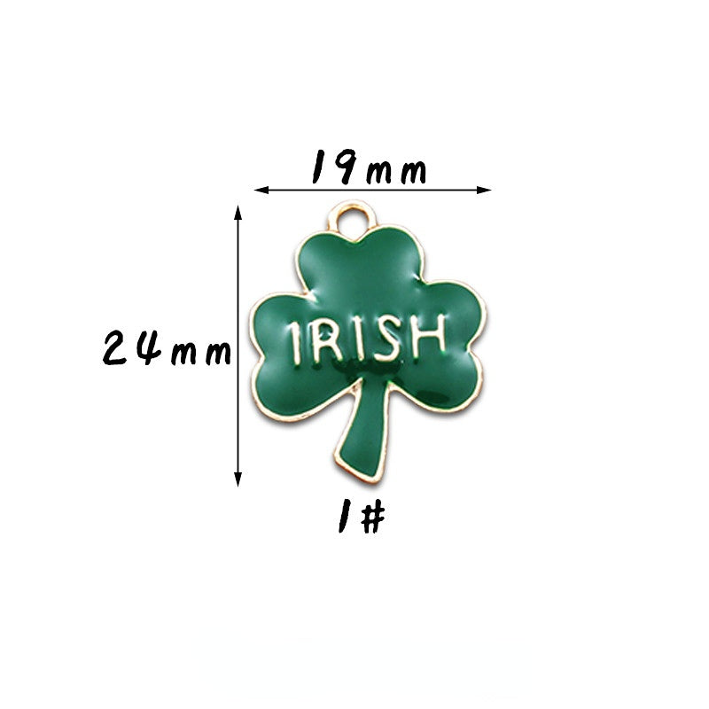 Wholesale 10PCS/PACK Alloy St. Patrick's Clover Keychain Accessories