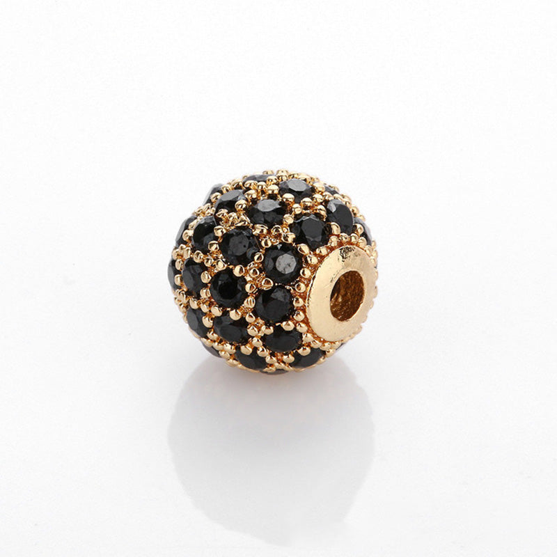 Wholesale 20PCS Beads Copper Micro-Inlaid Accessories Zircon 8mm Ball DIY OLY-BDS-SanS001