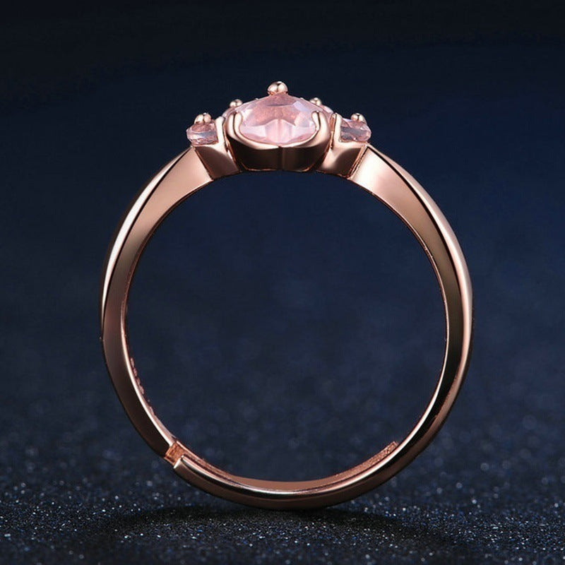 Wholesale Copper Powder Crystal Zircon Open Cat Claw Ring