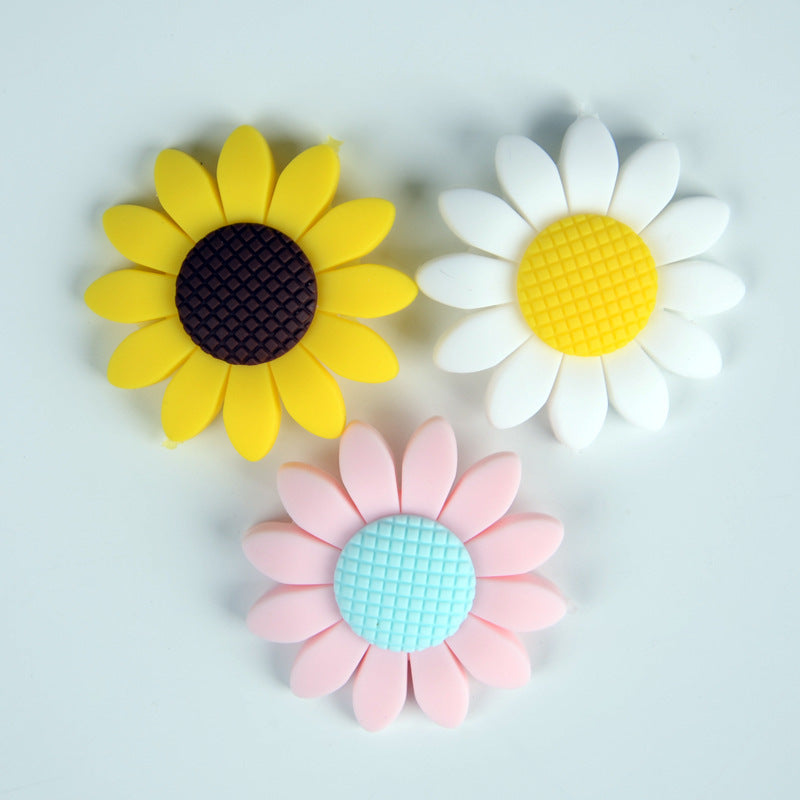 Wholesale 10PCS 40MM Sunflower Silicone Beads