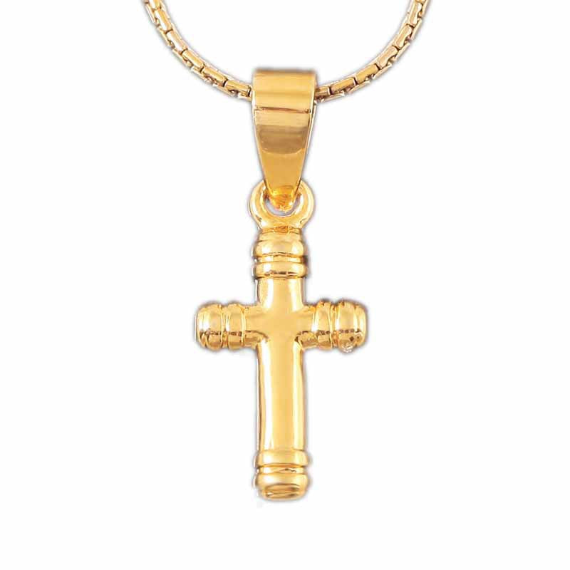 Wholesale Copper Exaggerated Cross 18K Gold Plated Necklace