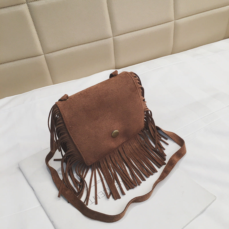 Wholesale Suede Kids Tassel Shoulder Bag