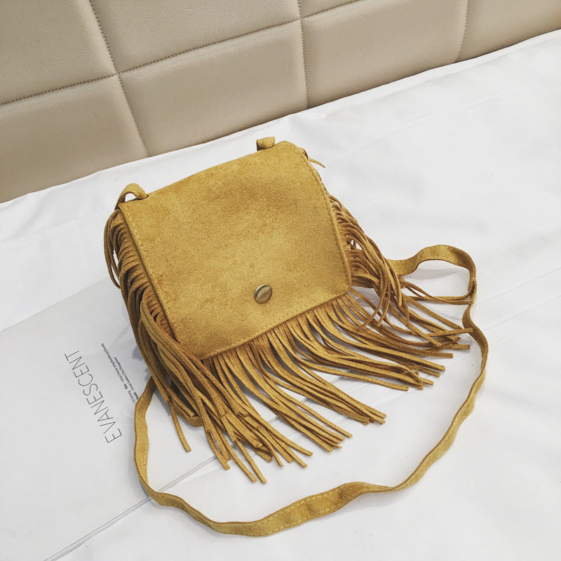 Wholesale Suede Kids Tassel Shoulder Bag