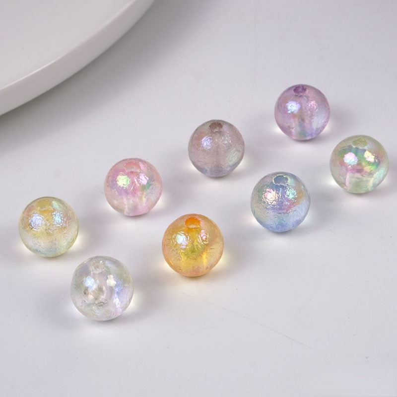 Venta al por mayor, 100 Uds., cuentas acrílicas coloridas de glaciar, 16mm