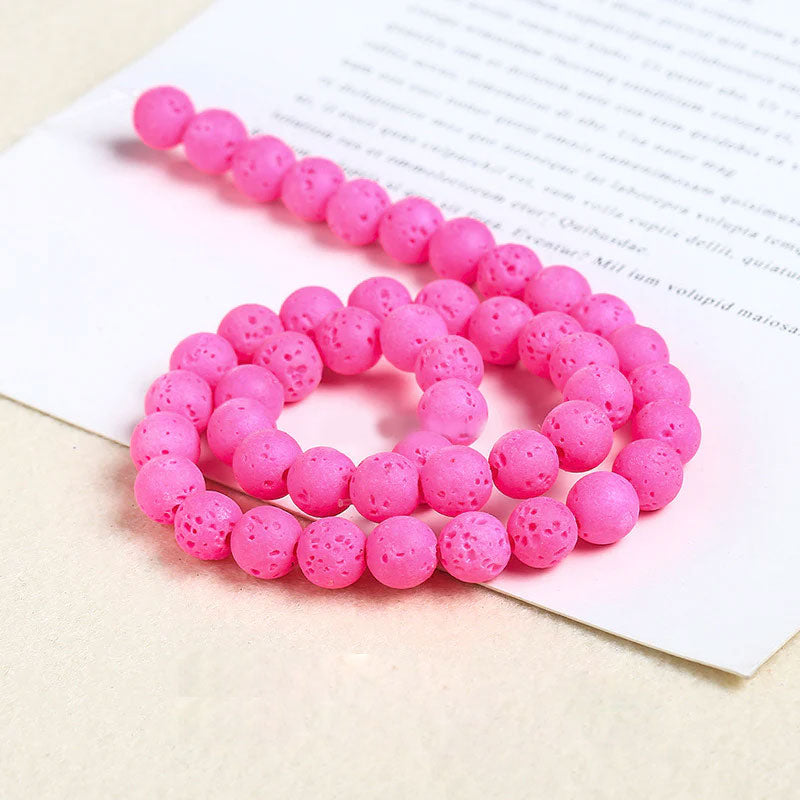 Wholesale DIY Beads 6mm Volcanic Stone Loose Beads 5 Strings/Pack OLY-BDS-JingD001