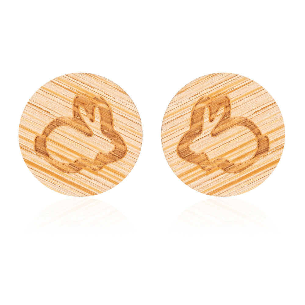 Wholesale Wood Map Ear Studs
