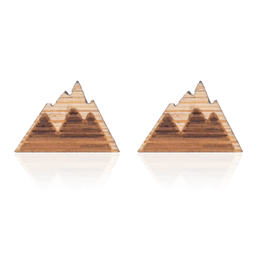 Wholesale Wood Map Ear Studs