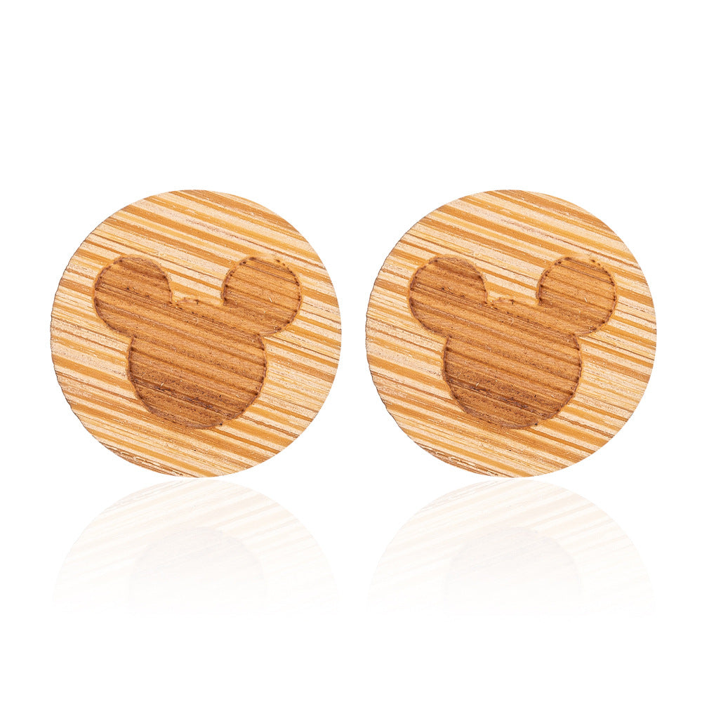 Wholesale Wood Map Ear Studs