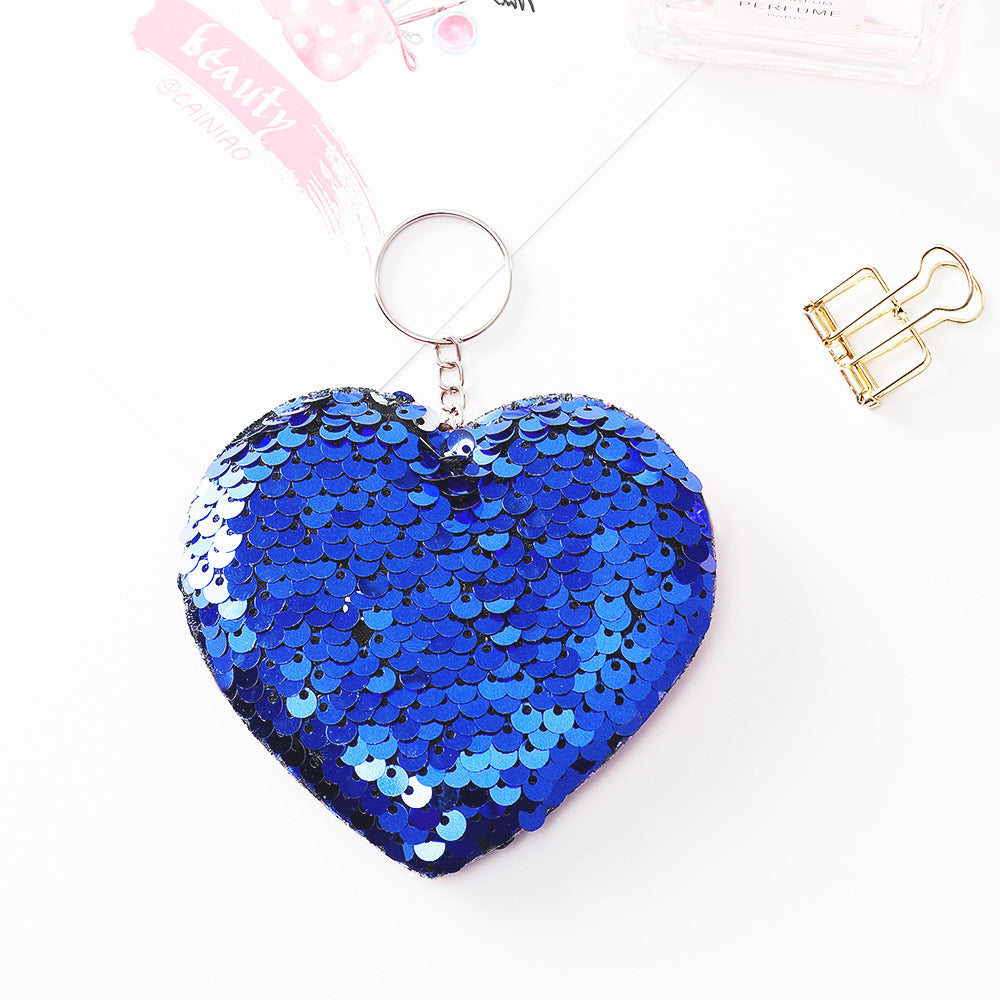 Wholesale Heart Sequin Fabric Keychains