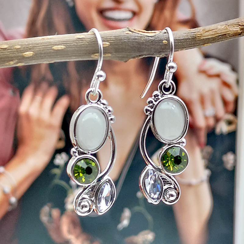 Venta al por mayor Pendientes De Metal De Piedra De Luna