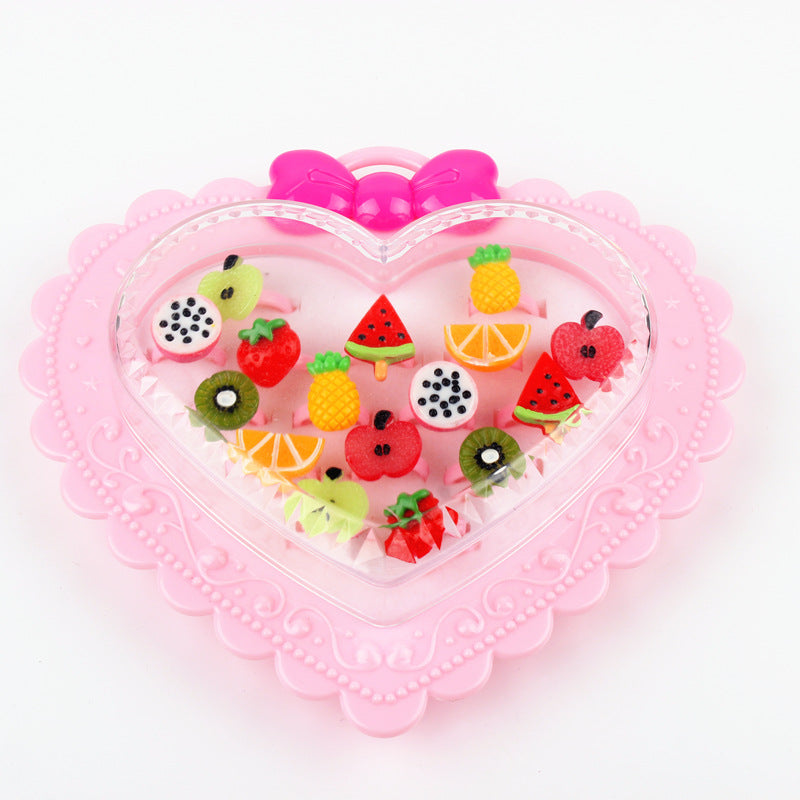 Wholesale Heart Alloy Kids Rings Set