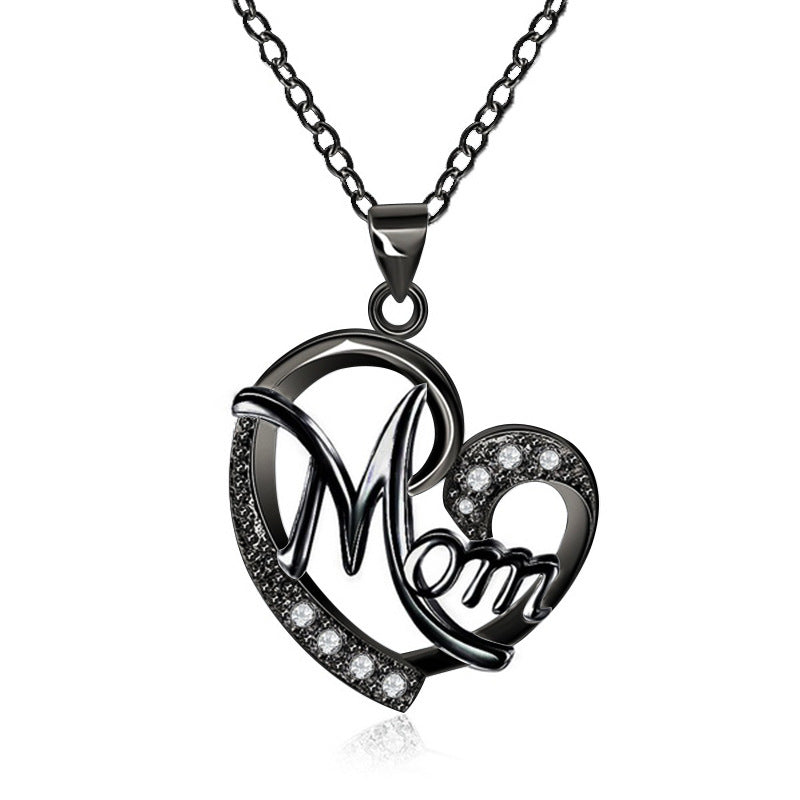 Wholesale Mother's Day Heart Shape Diamond Alloy Necklaces
