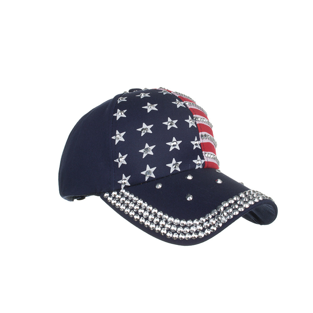 Gorra de béisbol con estampado de estrellas y bandera americana de algodón al por mayor