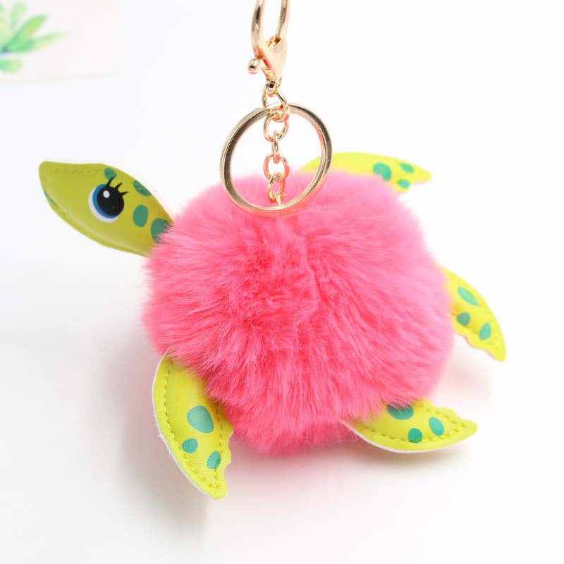 Wholesale Turtle Fur Balls Keychains