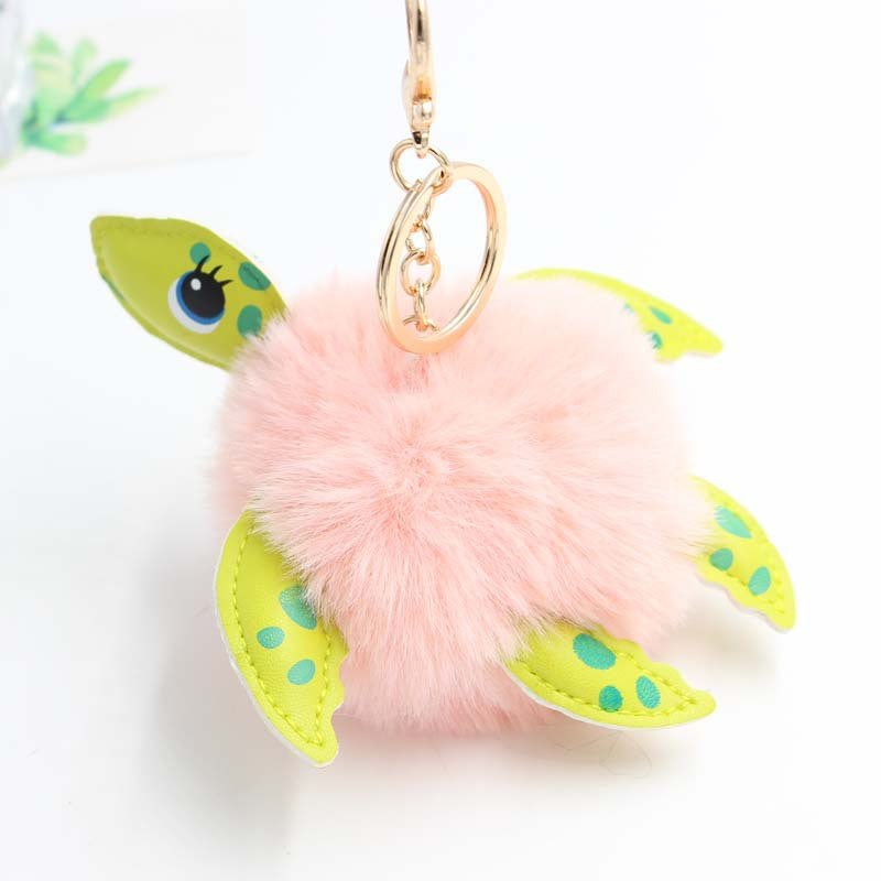 Wholesale Turtle Fur Balls Keychains