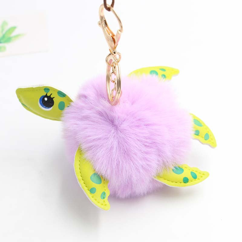 Wholesale Turtle Fur Balls Keychains