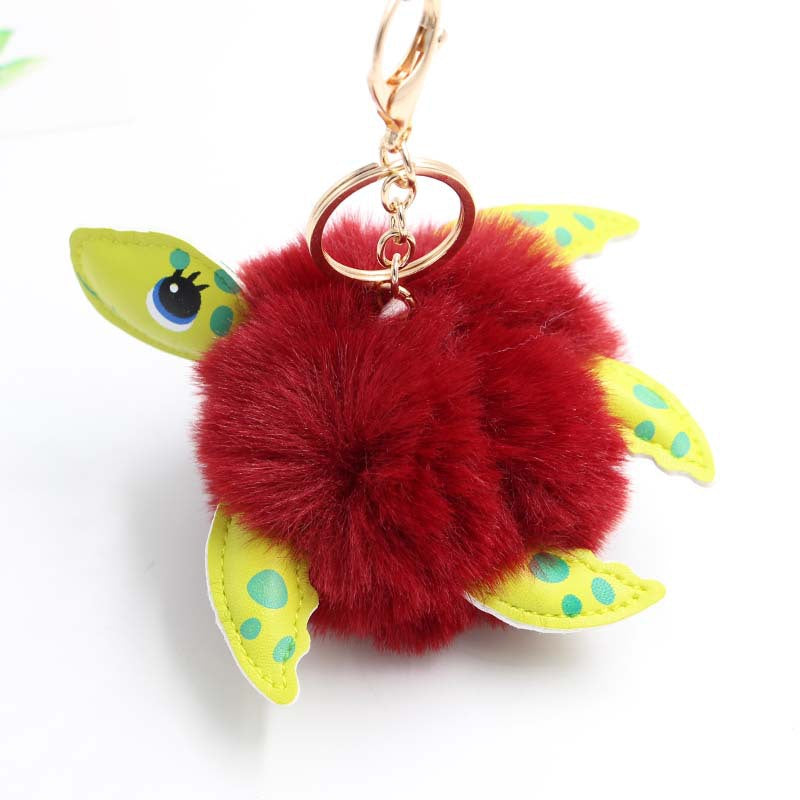 Wholesale Turtle Fur Balls Keychains