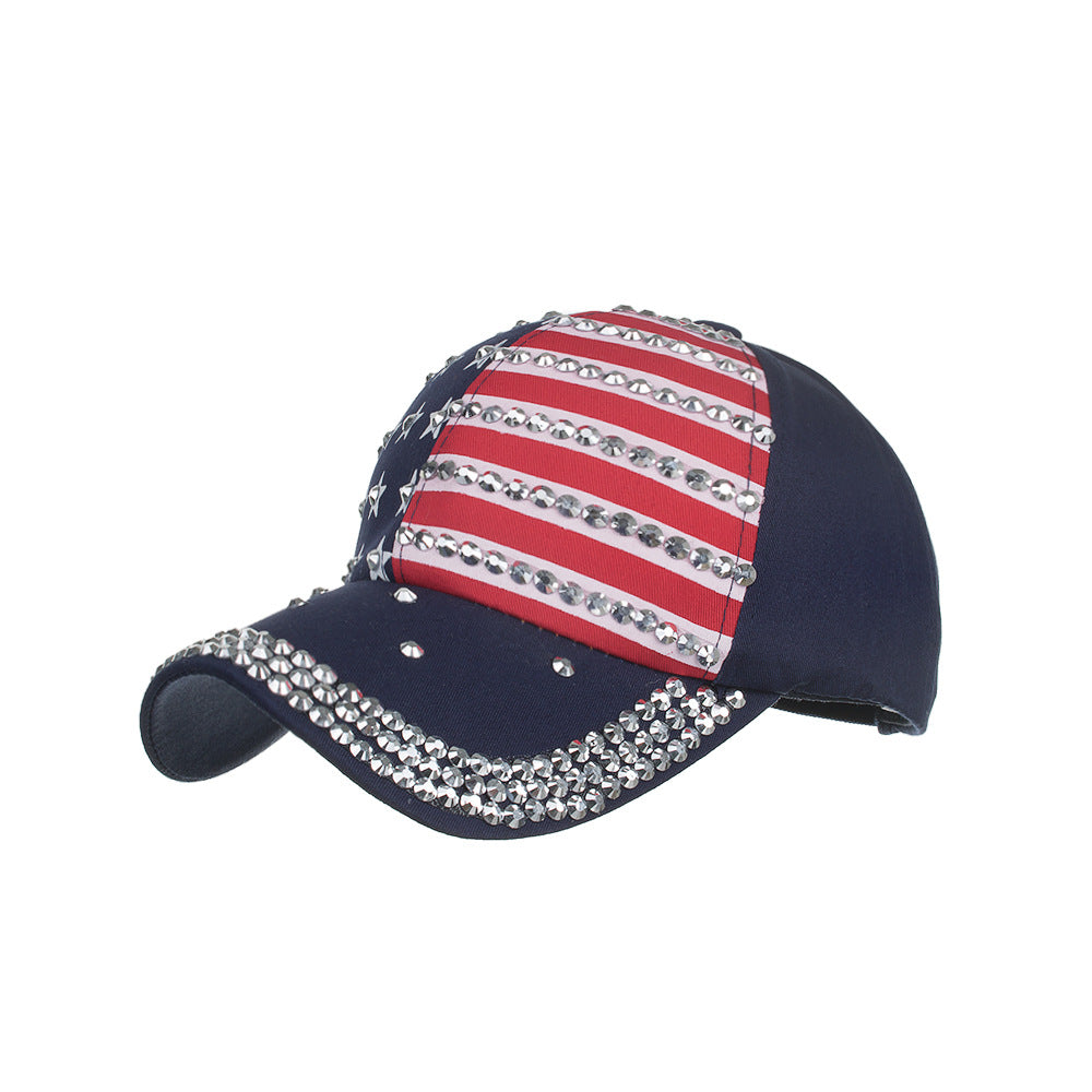 Gorra de béisbol con estampado de estrellas y bandera americana de algodón al por mayor