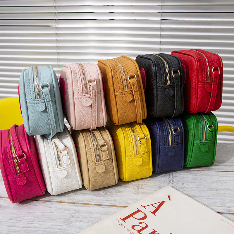 Wholesale PU Soft Leather Solid Color Messenger Shoulder Bag