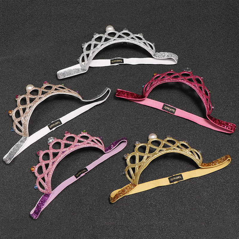 Wholesale Sweet Princess Glitter Rhinestone Crown Headband