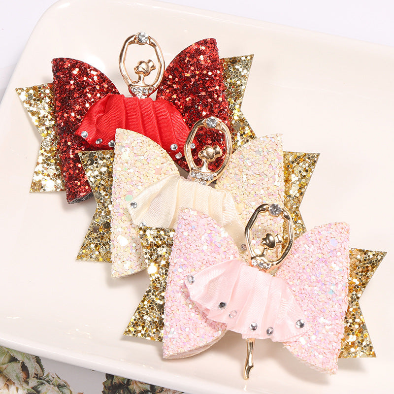 Wholesale Ballet Girl Glitter Rhinestone Hair Clips