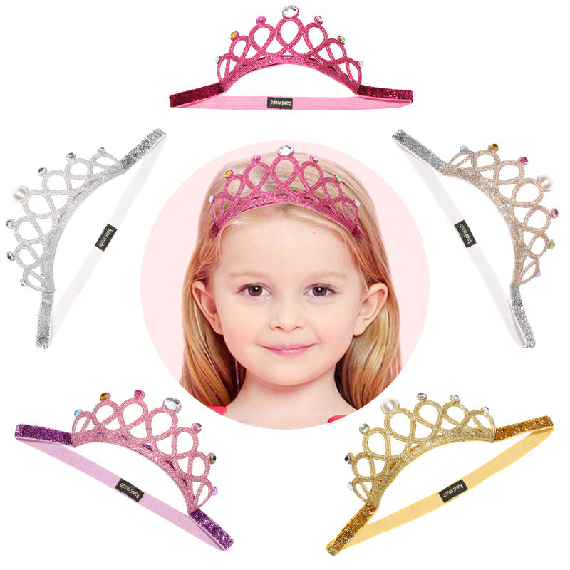 Wholesale Sweet Princess Glitter Rhinestone Crown Headband