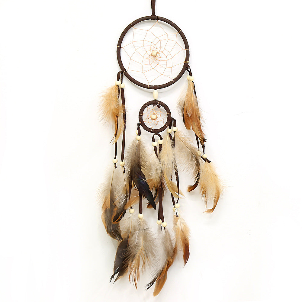 Wholesale of Two Ring Feather Dream Catchers