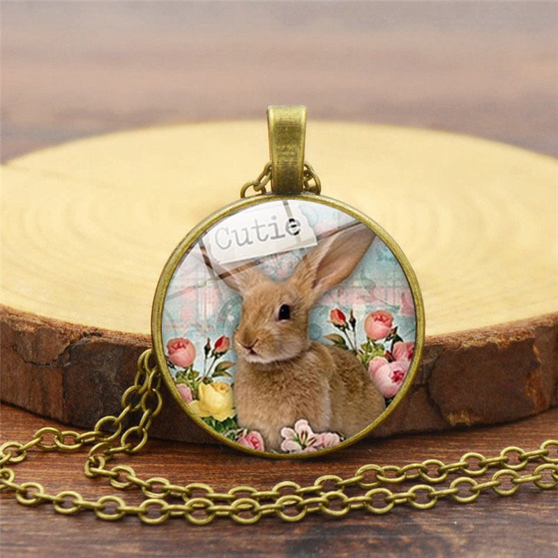 Wholesale Alloy Easter Bunny Necklace