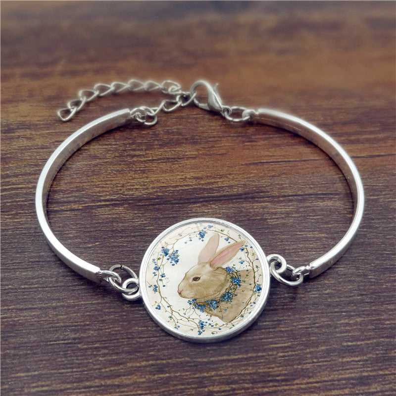 Wholesale Alloy Easter Bunny Time Stone Bracelet