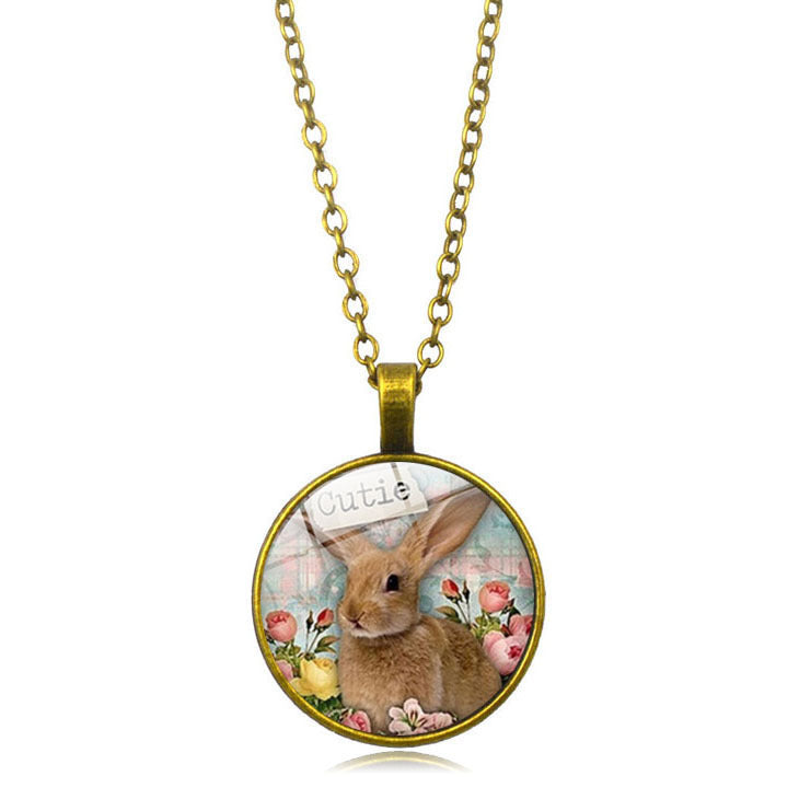 Wholesale Alloy Easter Bunny Necklace