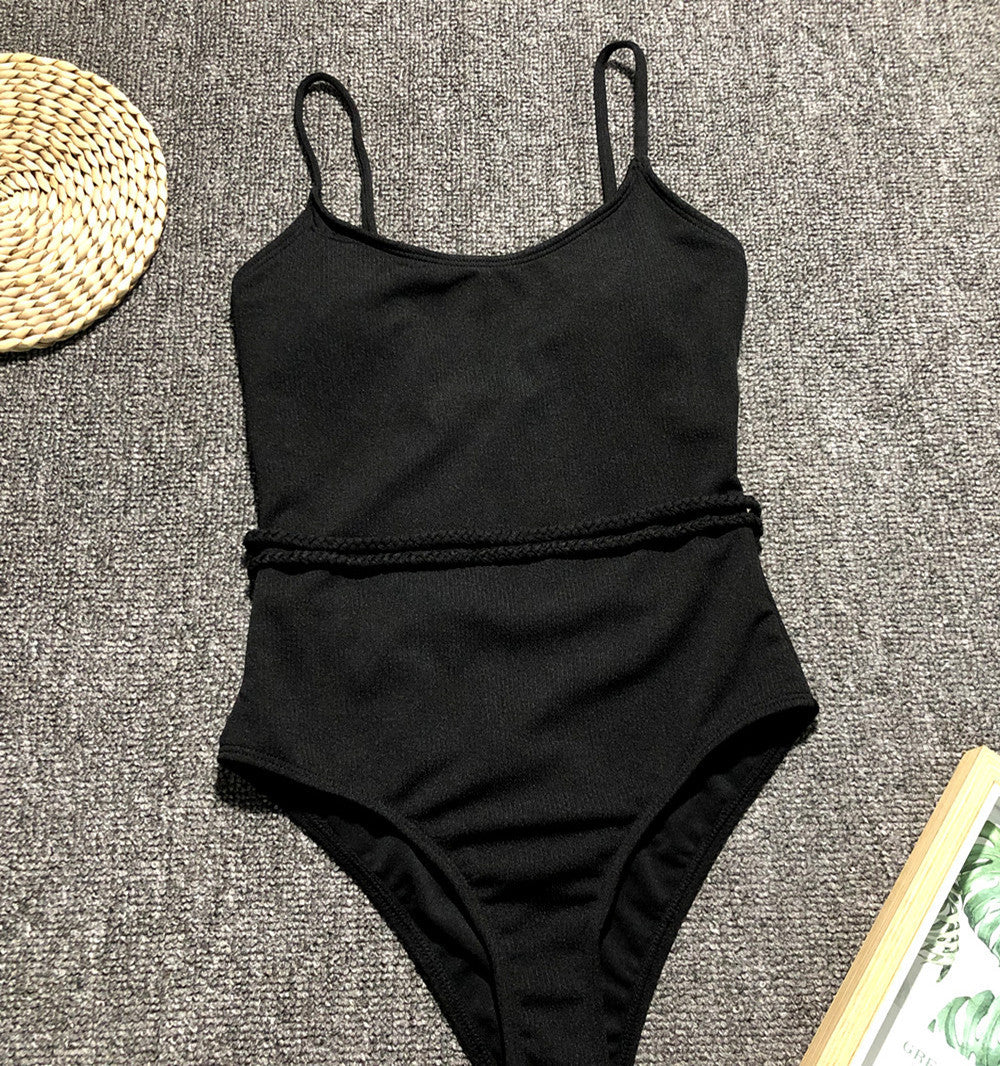 Wholesale Solid Color One Piece Polyester Swimwear