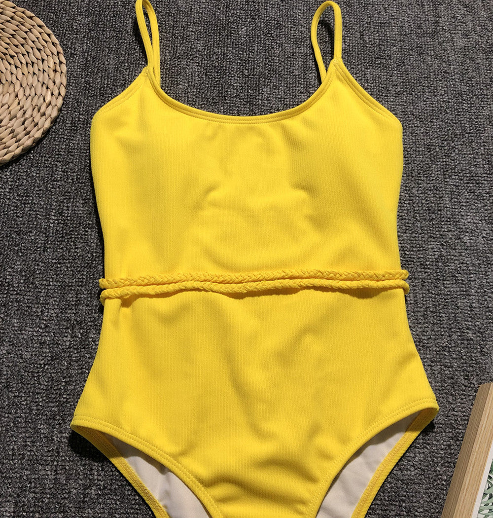 Wholesale Solid Color One Piece Polyester Swimwear