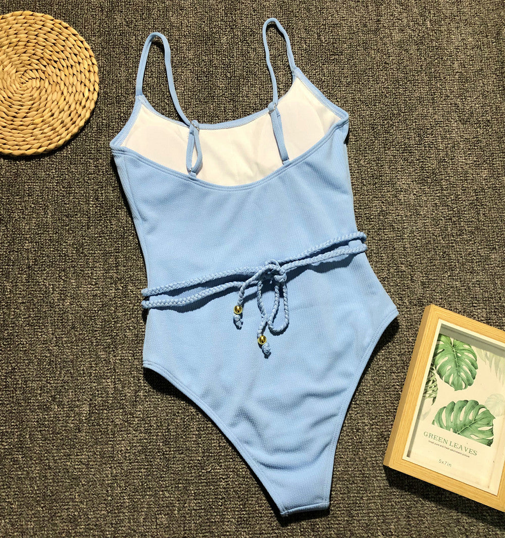Wholesale Solid Color One Piece Polyester Swimwear