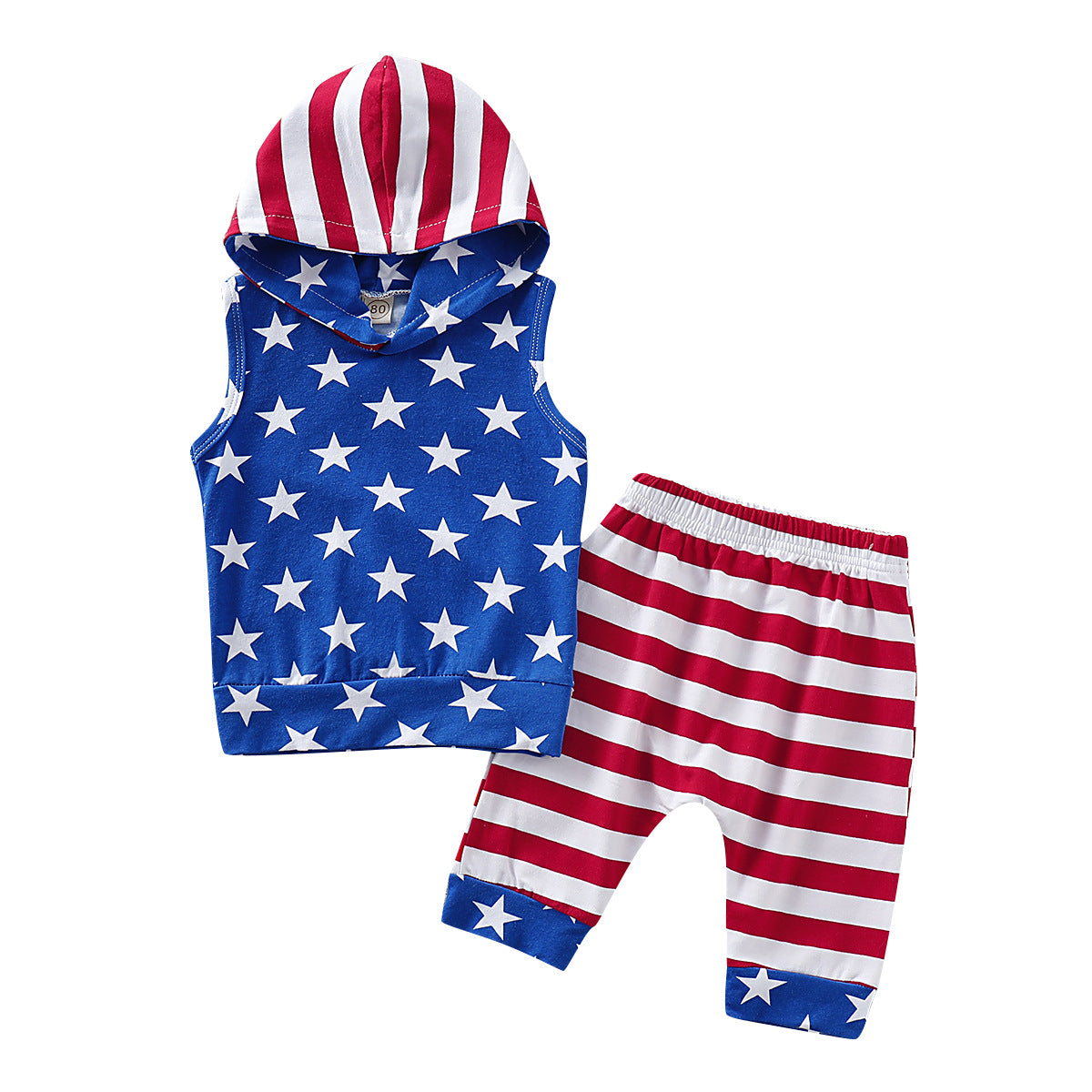 Ropa de bebé de poliéster de chándal de bandera americana para niños al por mayor