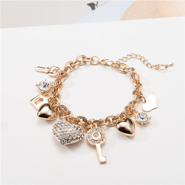 Wholesale Alloy Heart Crystal Bracelet