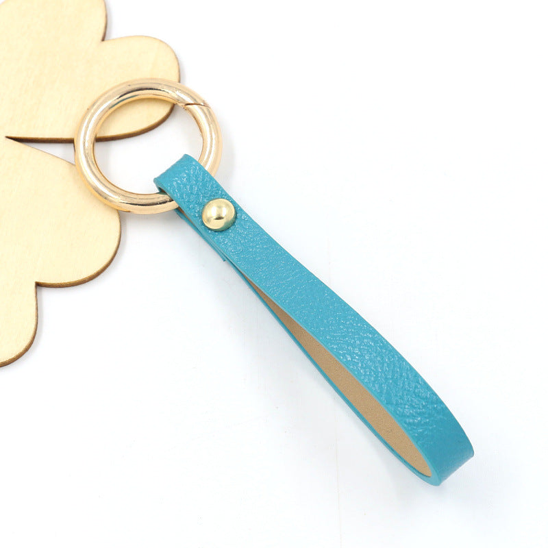 Wholesale PU Colored PU Leather Wristband with Keyring