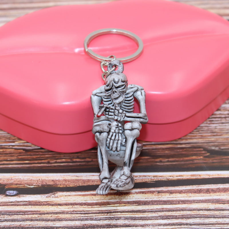 Llavero de cráneo de goma al por mayor