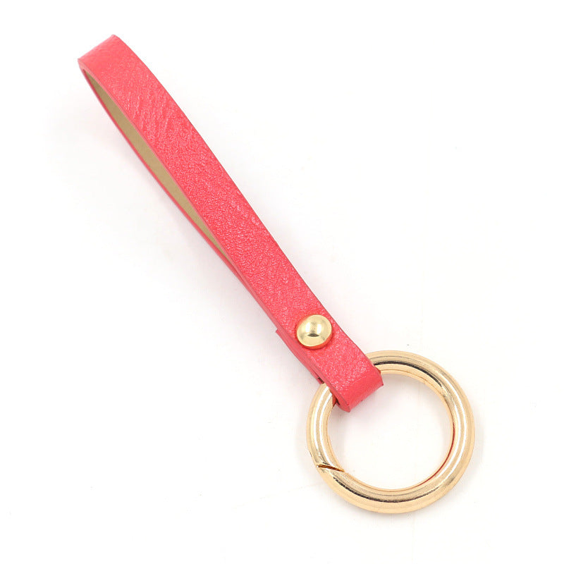 Wholesale PU Colored PU Leather Wristband with Keyring