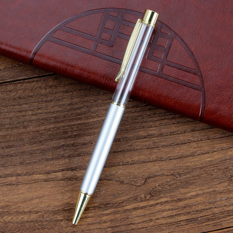 Wholesale Crystal Sequin Quicksand Into Oil Floating Handmade Empty Rod Diy Metal Ballpoint Pen