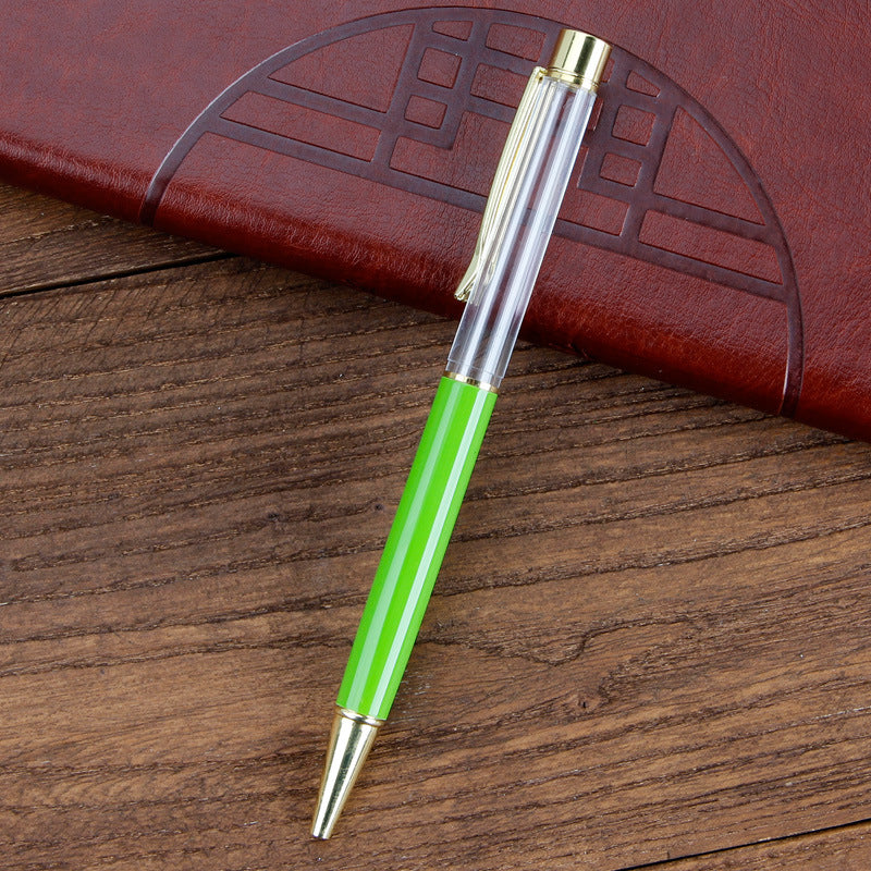 Wholesale Crystal Sequin Quicksand Into Oil Floating Handmade Empty Rod Diy Metal Ballpoint Pen