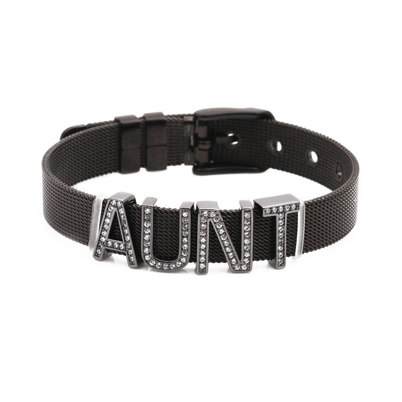 Wholesale Zircon DIY 10mm Stainless Steel Bracelet